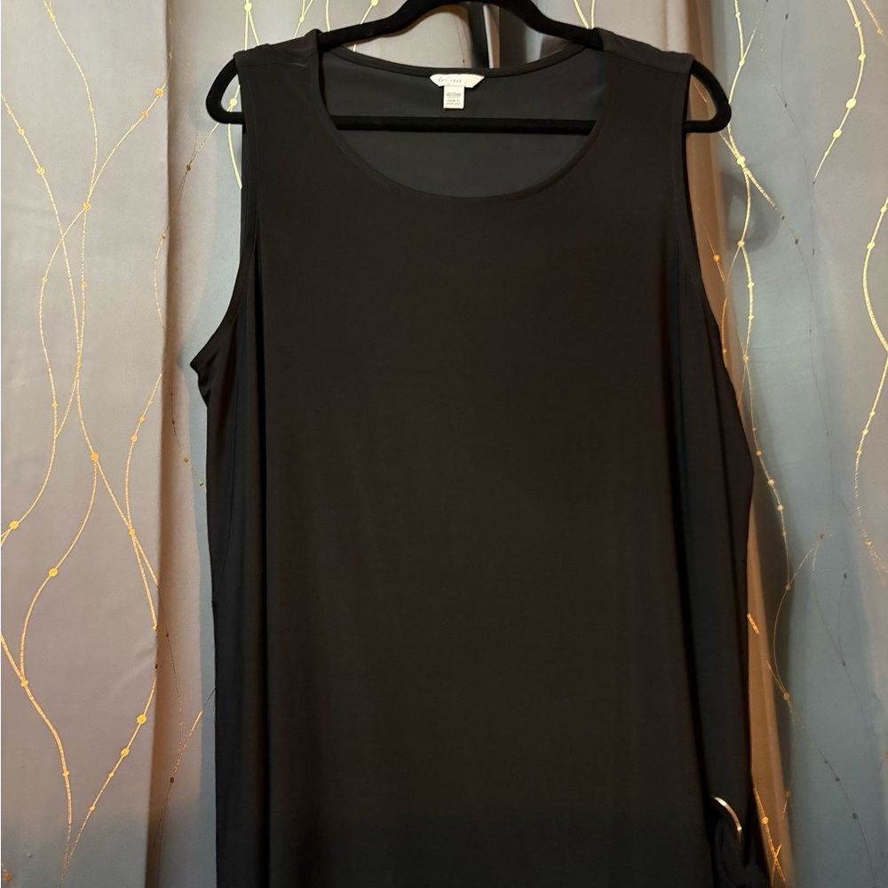 Black Sleeveless Top with decorative buckle and ties